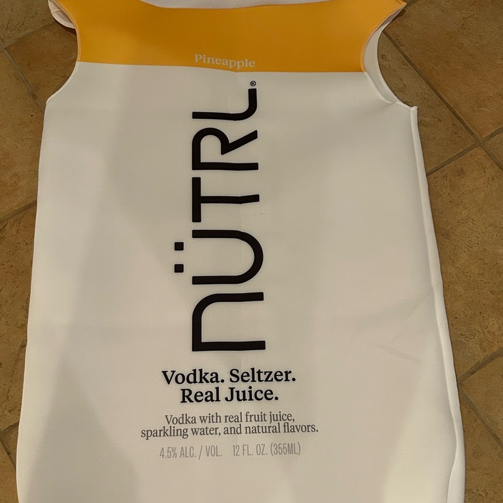 NÜTRL Pineapple Vodka Seltzer Costume - White & Yellow